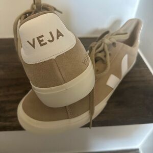 Veja Beige and White Casual Sneakers